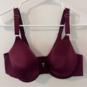 Vanity Fair Underwire Bra Back Smoothing Burgundy Size 40C